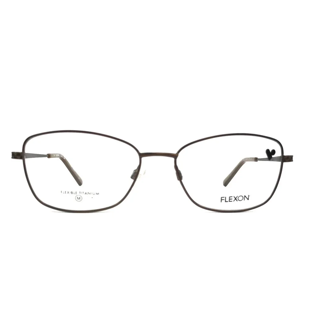 Flexon Eyeglasses Frames W3044 203 Satin Coffee Crystals Titanium 52-16-135